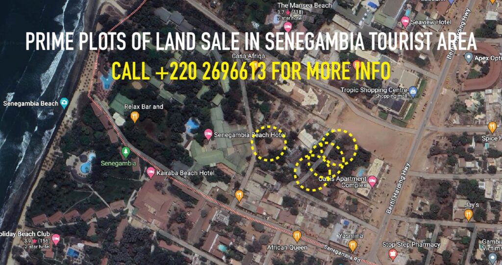 Gambia Real Estate News Prime Plots of Land for sale in tourist area Senegambia The Gambia